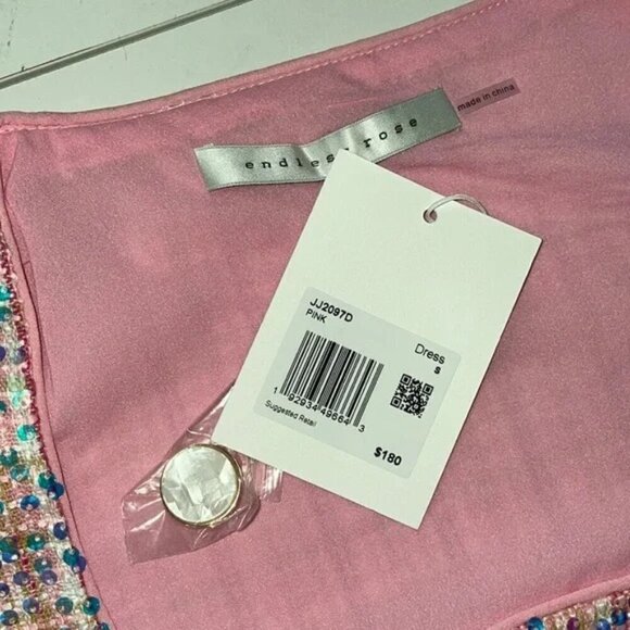 NWT Authentic Endless Rose Sequin Tweed Mini Dress With Pearlescent Butt… - Picture 7 of 10